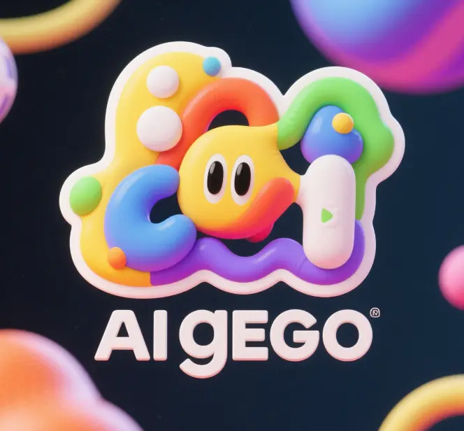 AI-generated whimsical logos with unexpected shapes and colors, playful and surreal