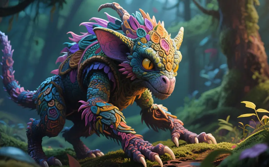 Final high-resolution forest creature illustration with vibrant textures