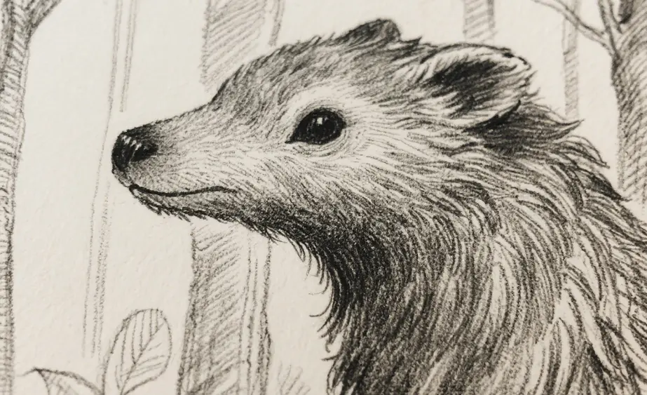 Close-up showing sketch details emphasized for AI guidance